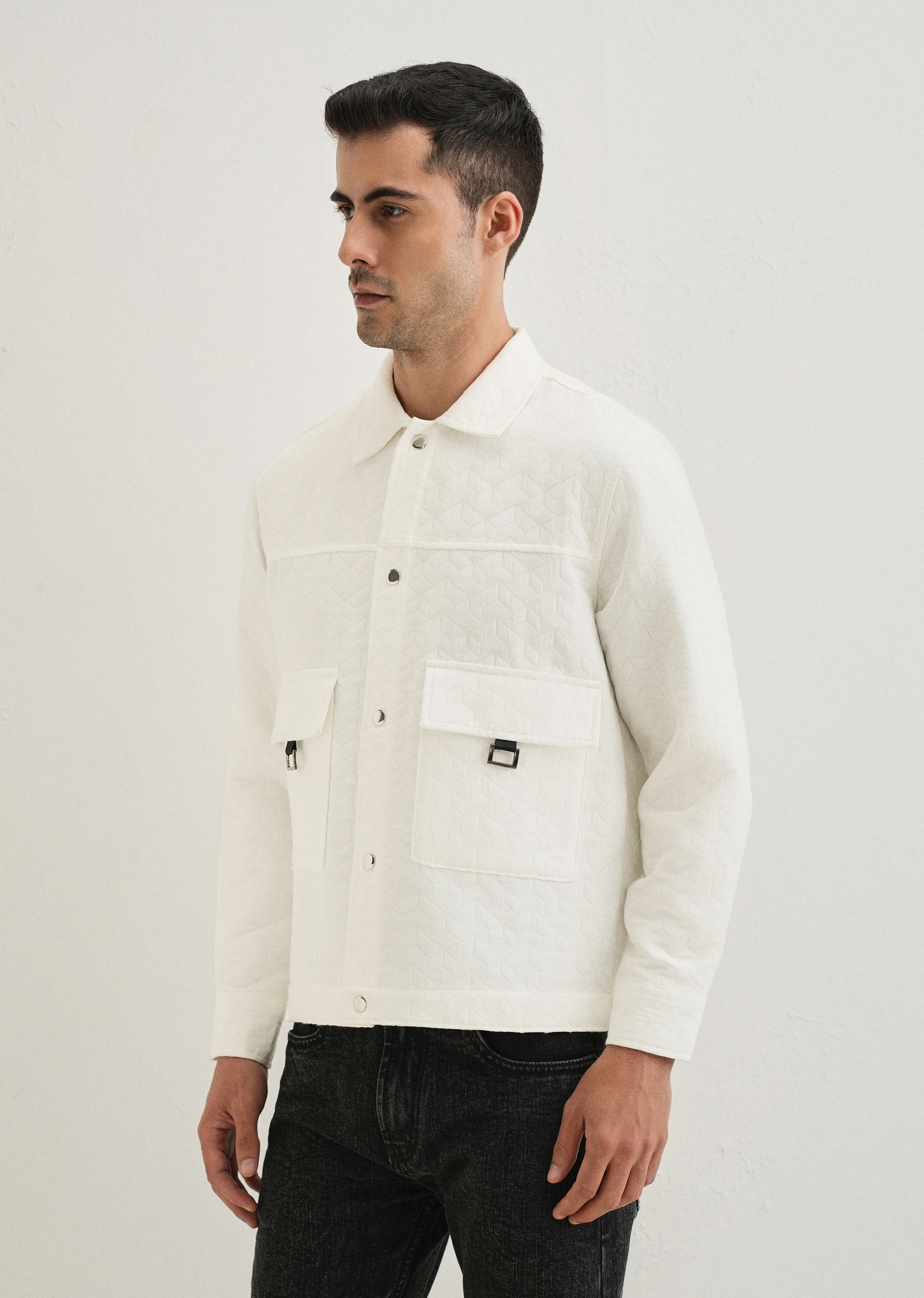 White Utility Shacket - Image 5