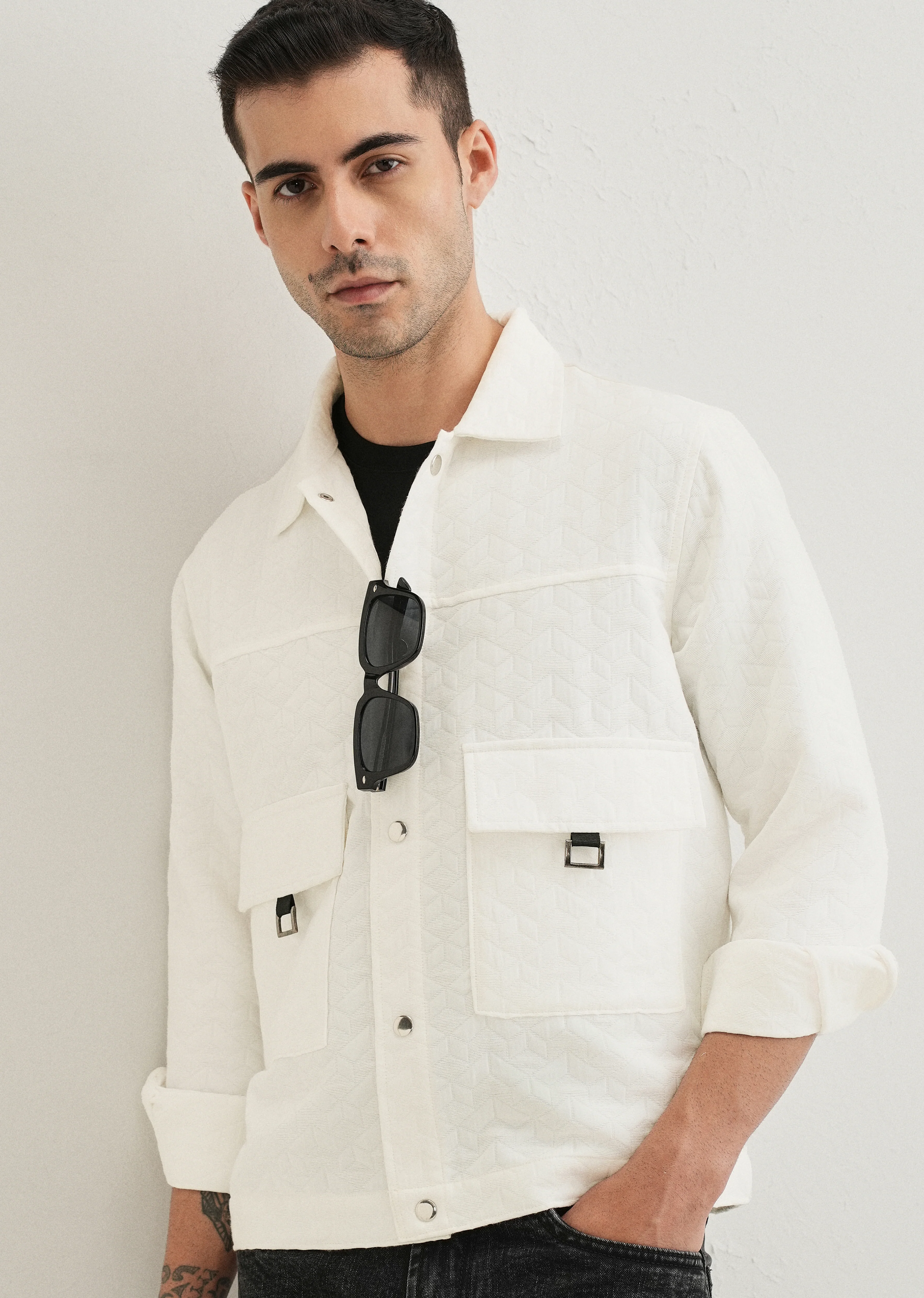 White Utility Shacket - Image 7