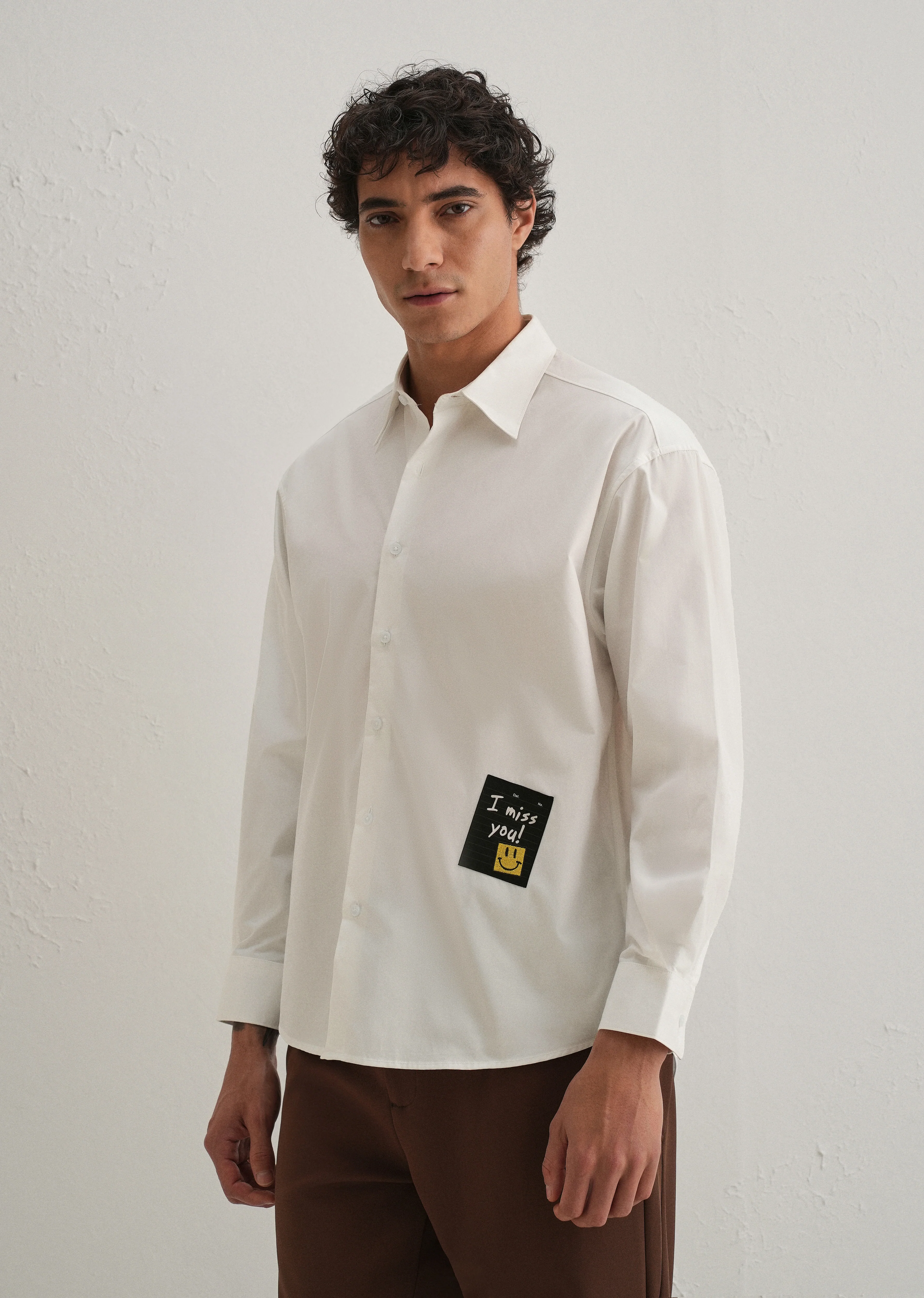 White Valentine Note Cotton Shirt - Image 4