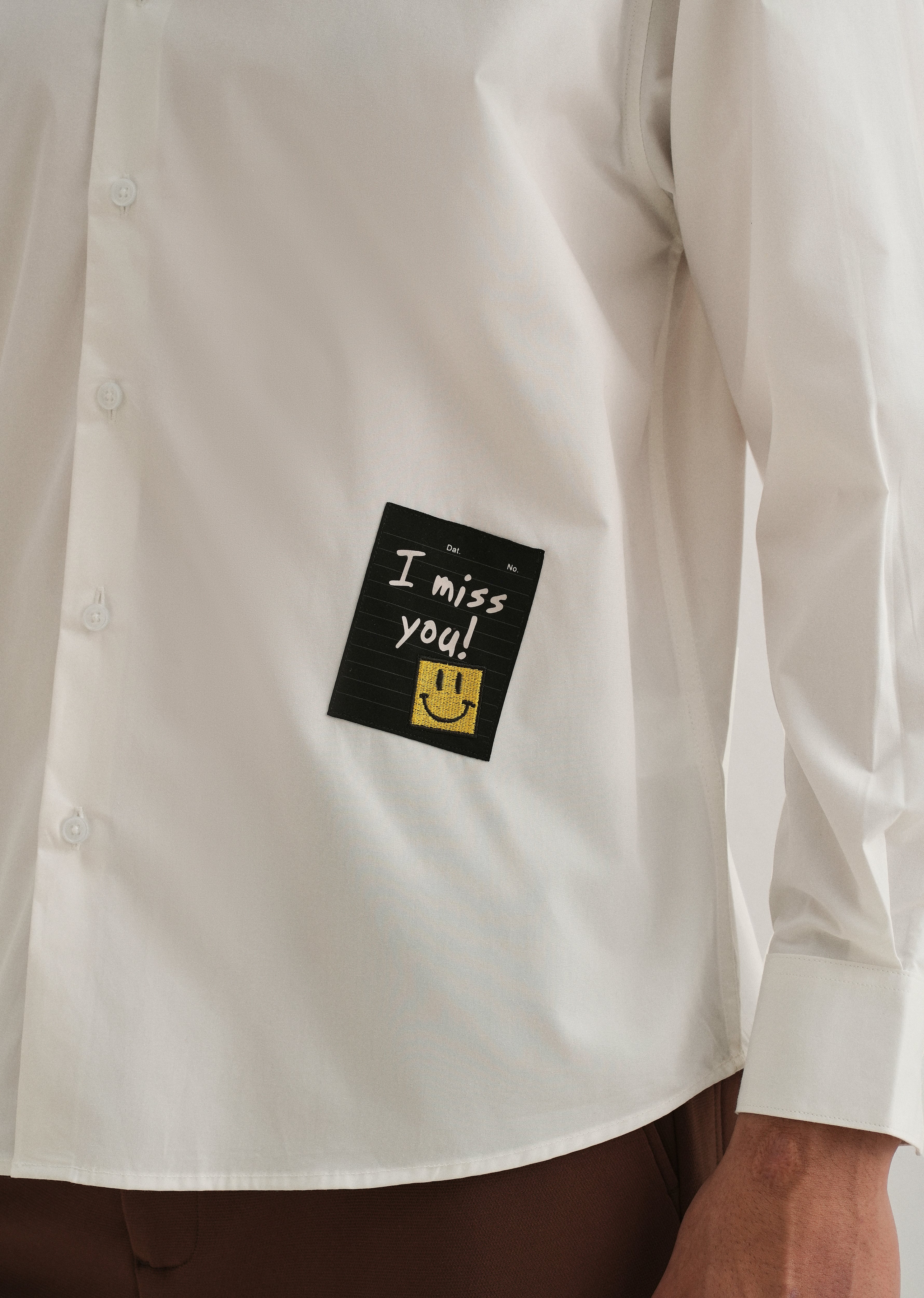 White Valentine Note Cotton Shirt - Image 5