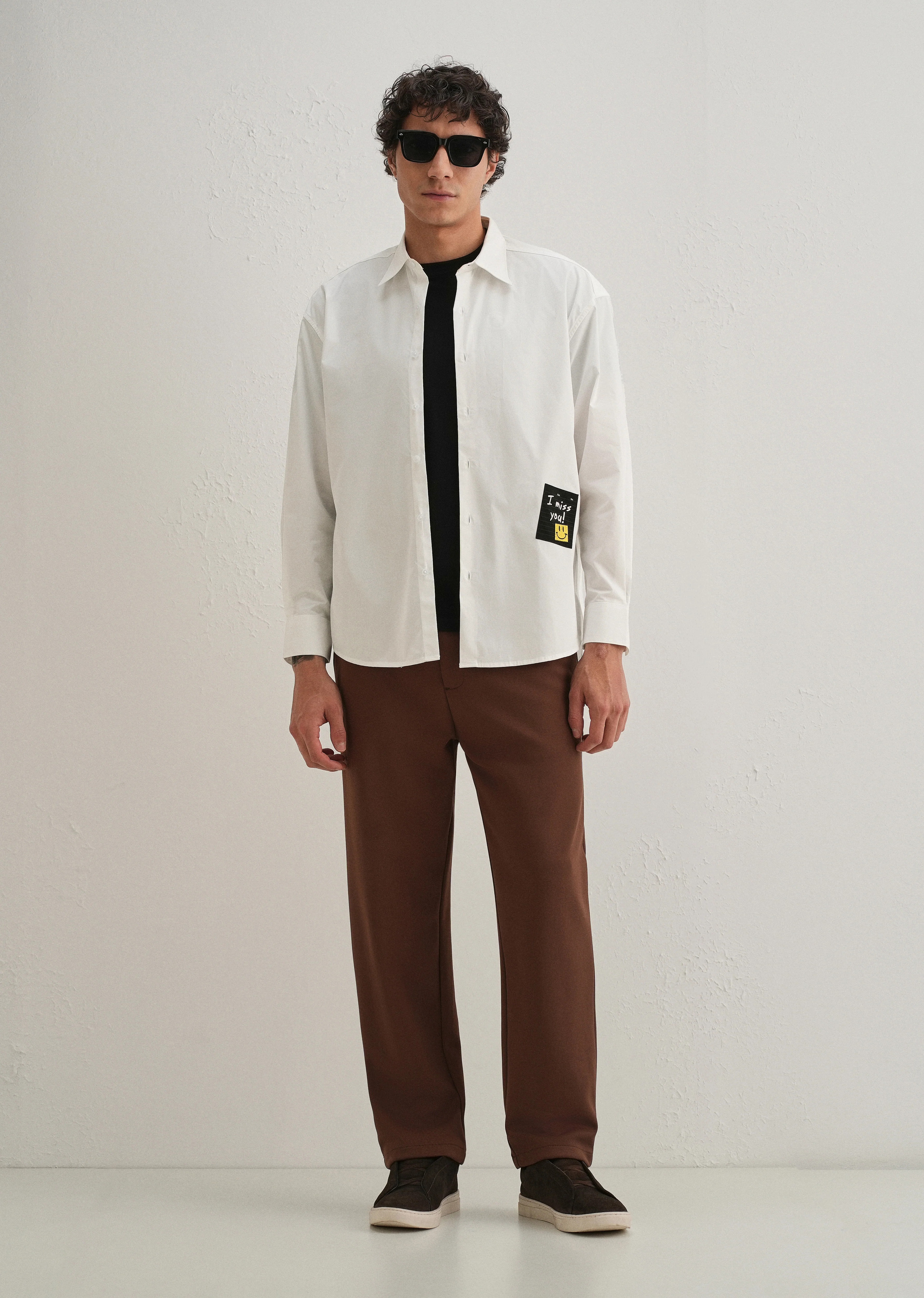 White Valentine Note Cotton Shirt - Image 6