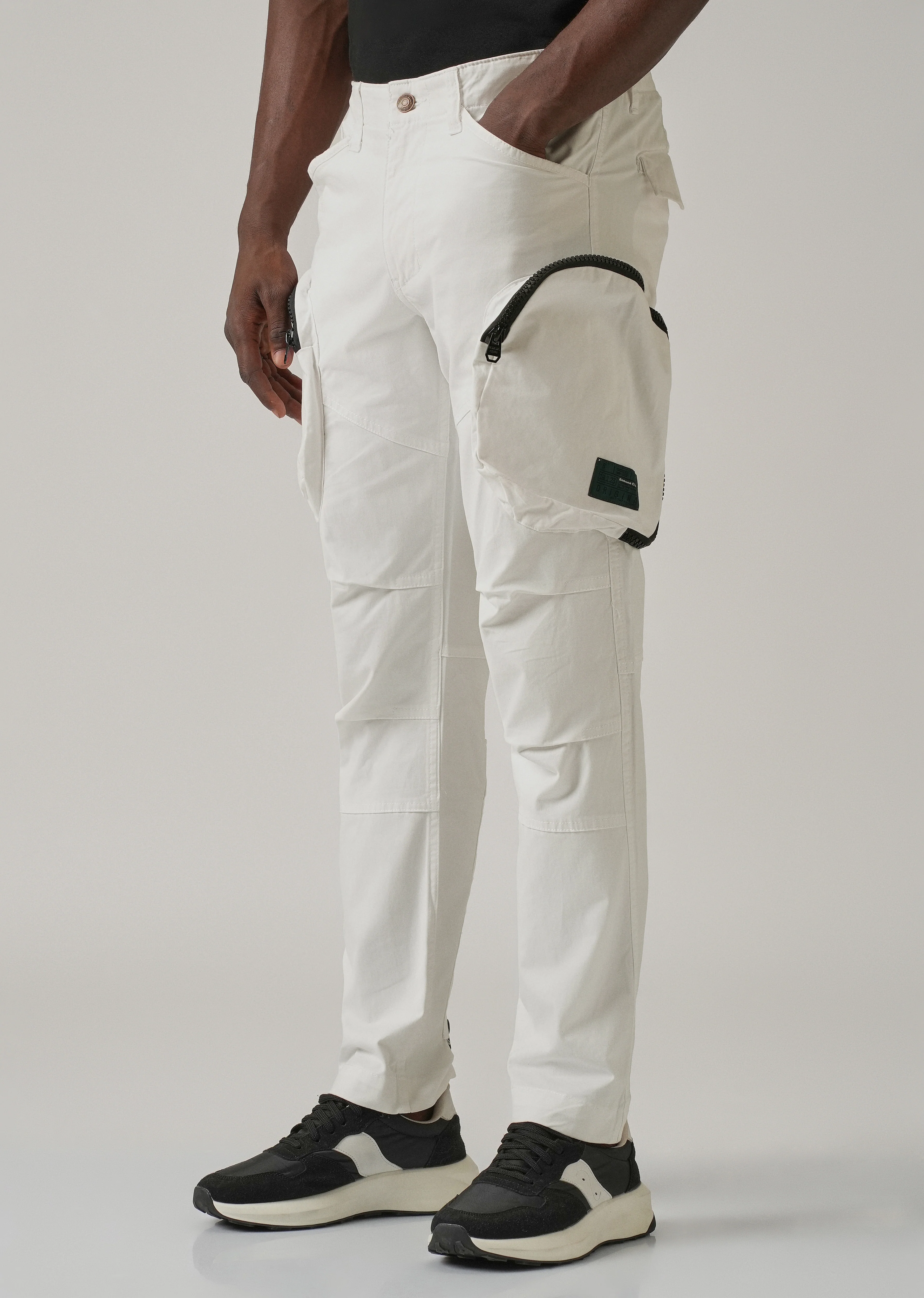 White Zipper Cargo Pant - Image 4