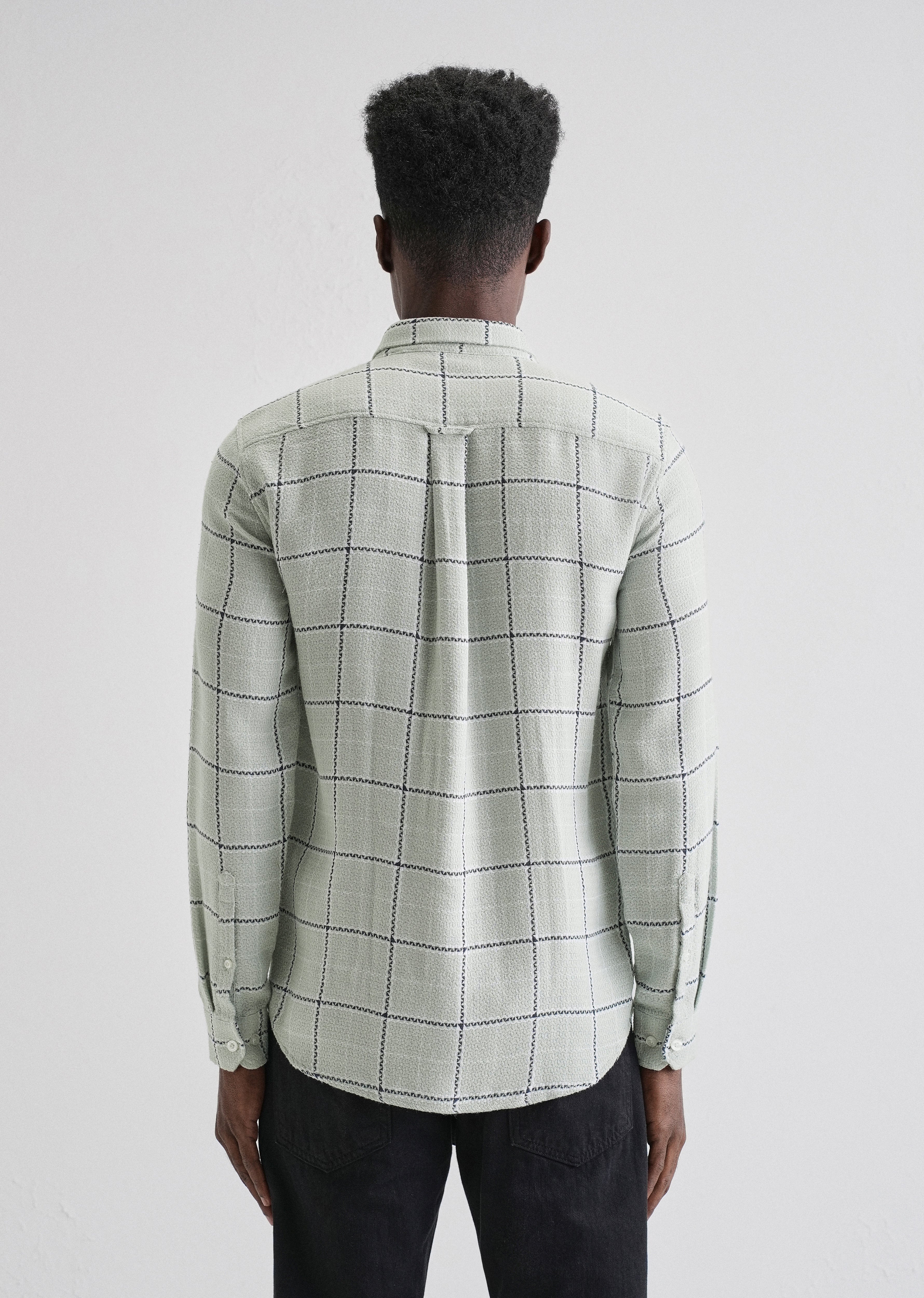 Widegrid Green Check Shirt - Image 2