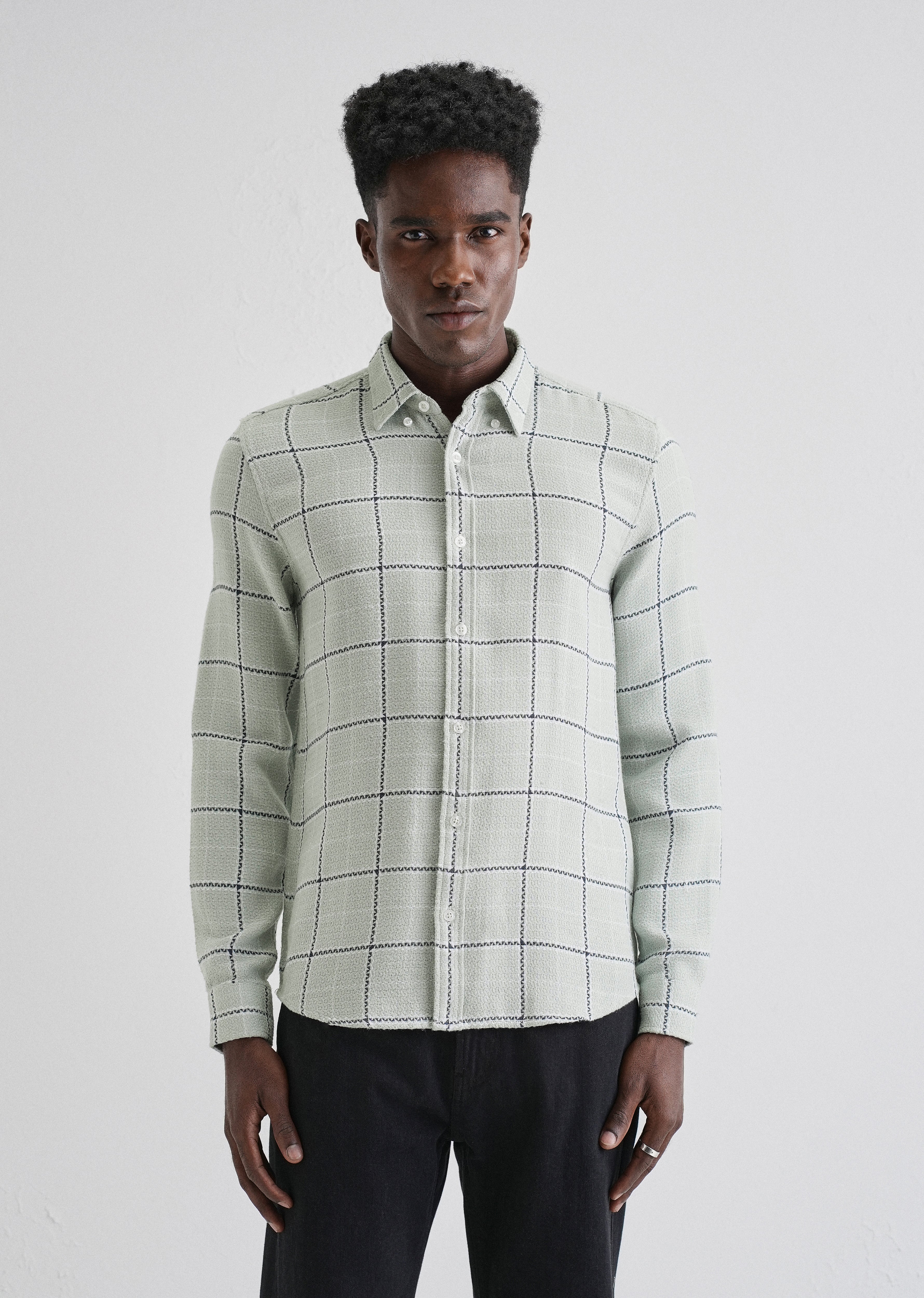 Widegrid Green Check Shirt - Image 3