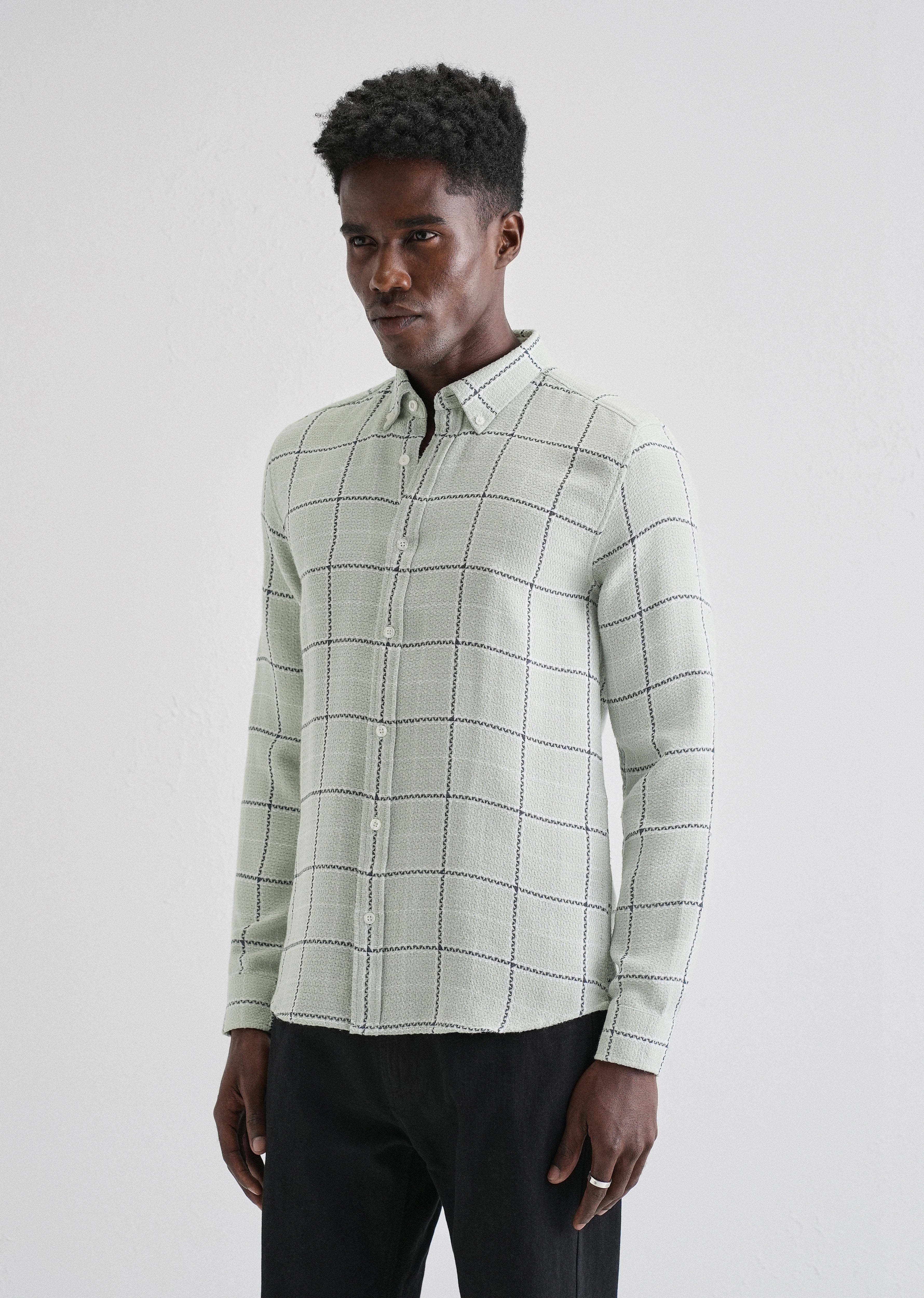 Widegrid Green Check Shirt - Image 4