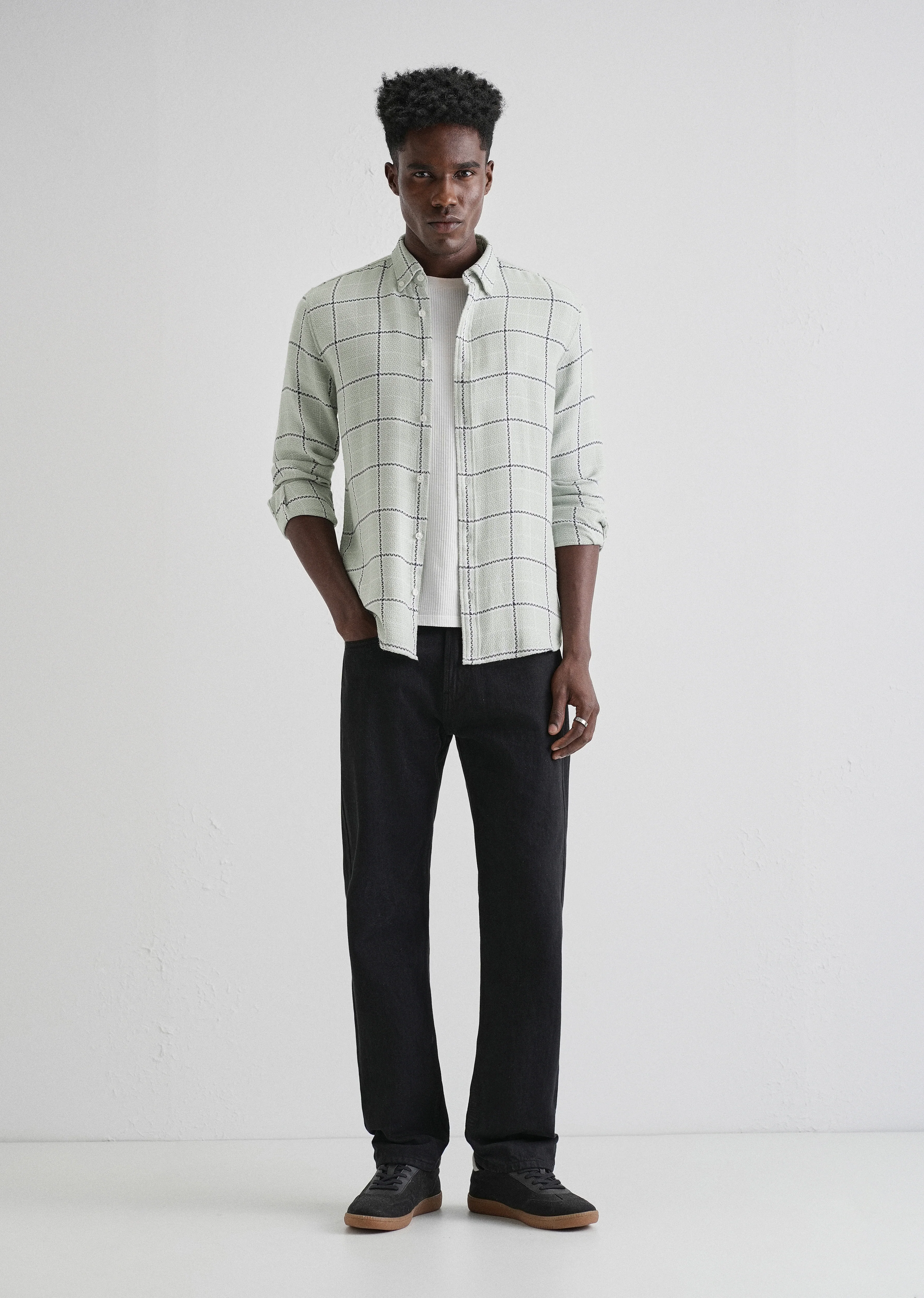 Widegrid Green Check Shirt - Image 6