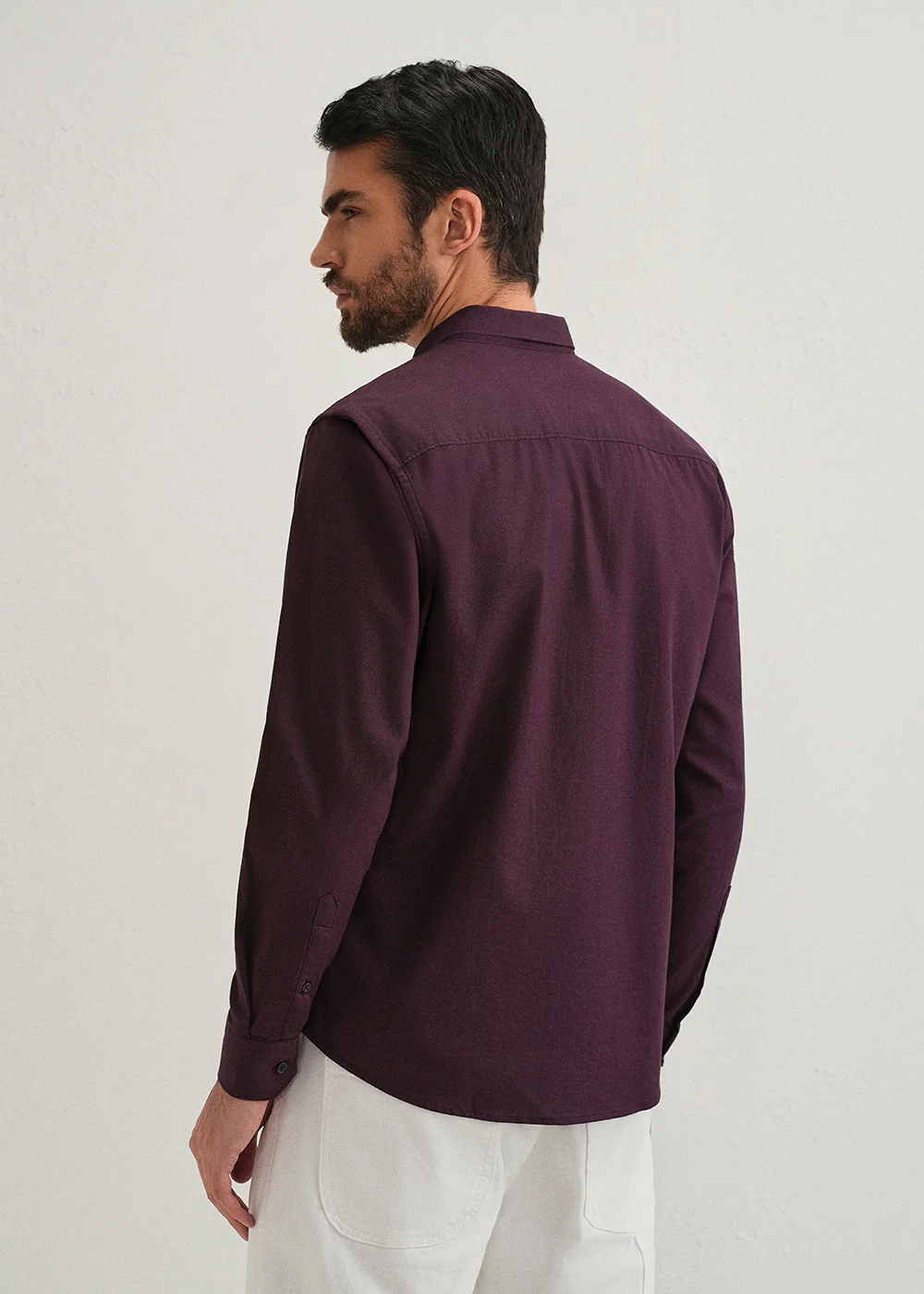 Wine Contrast Placket Shirt - Image 2