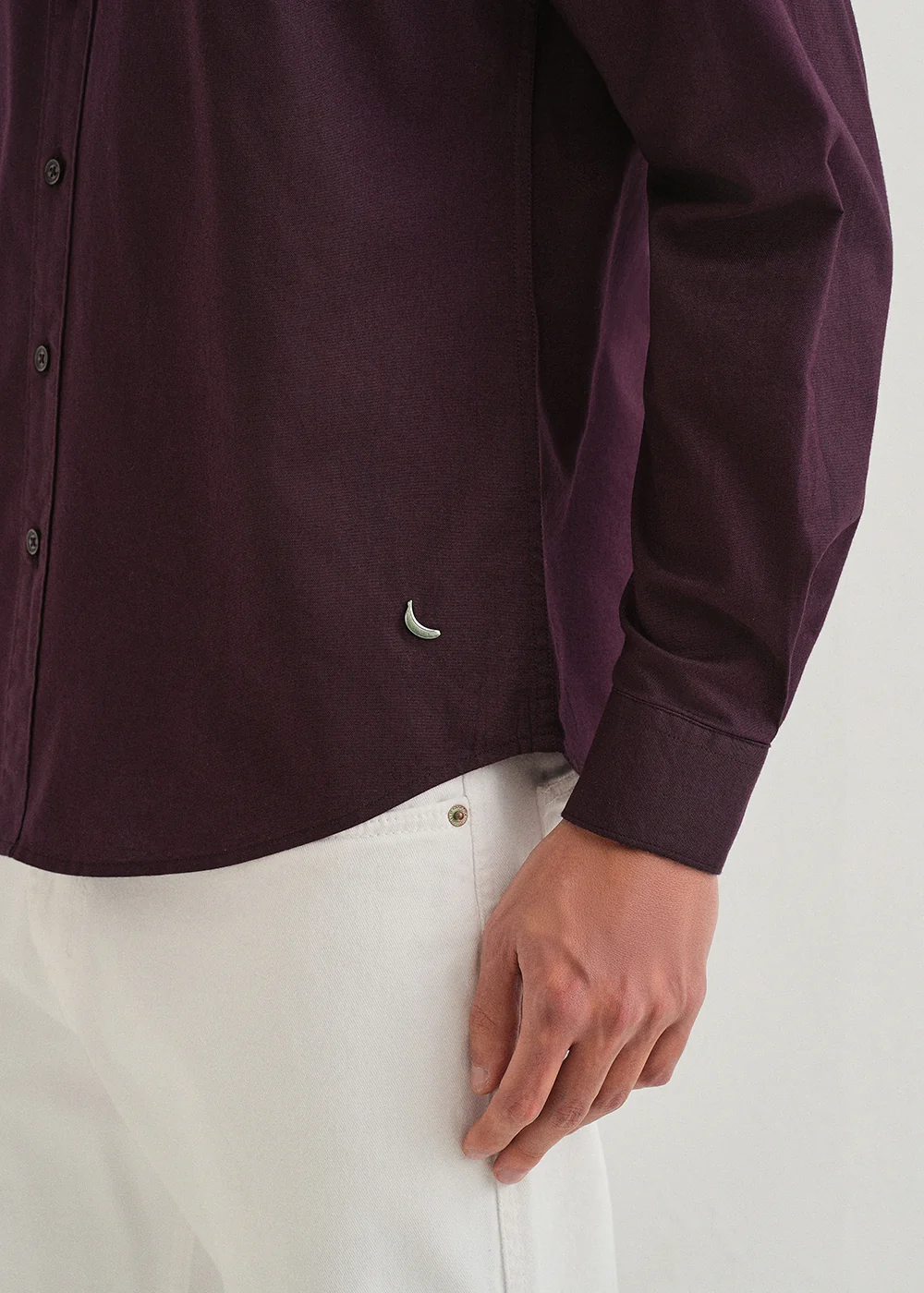 Wine Contrast Placket Shirt - Image 6