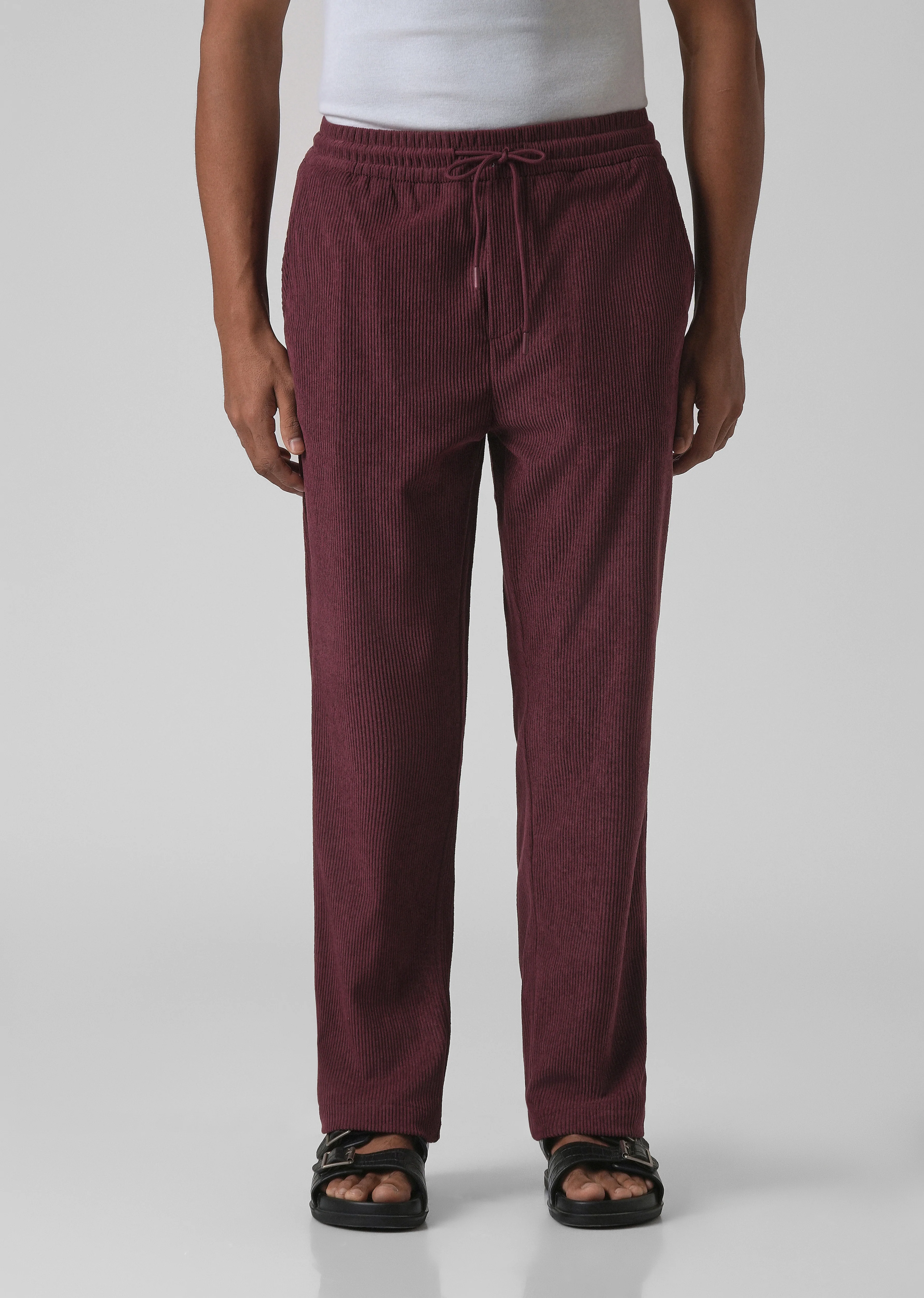 Wine Maroon Corduroy Pants - Image 3