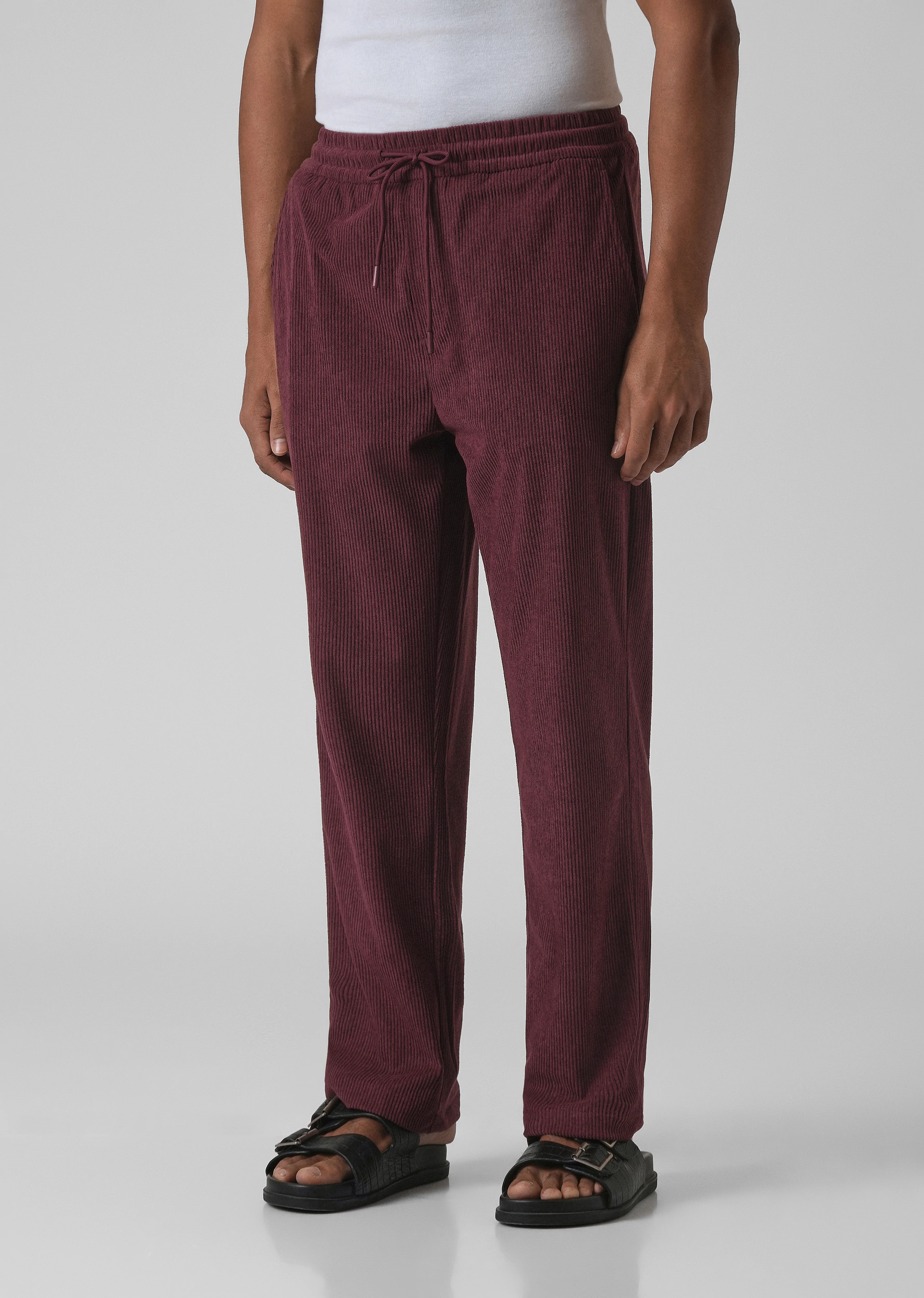 Wine Maroon Corduroy Pants - Image 4