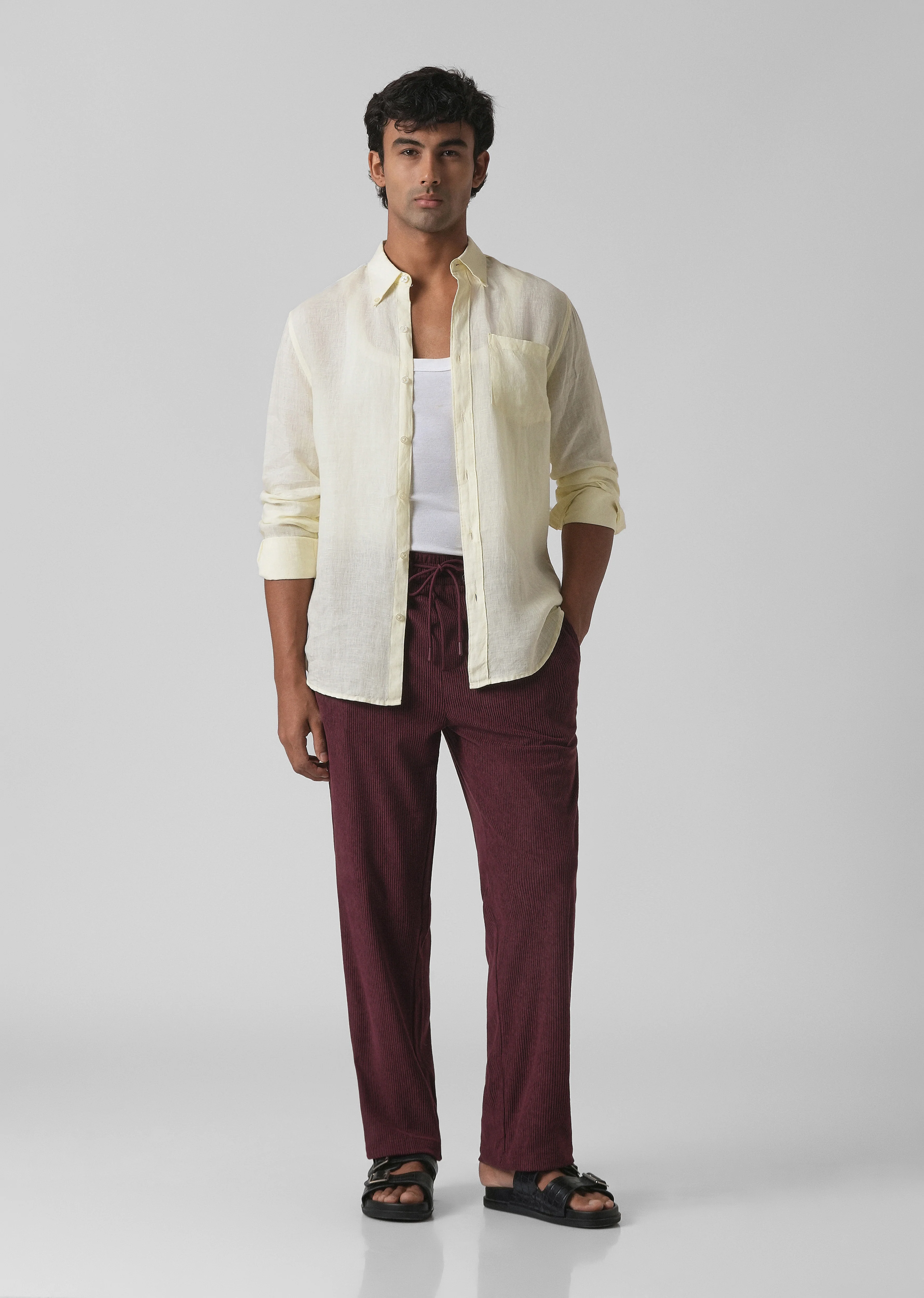 Wine Maroon Corduroy Pants - Image 6