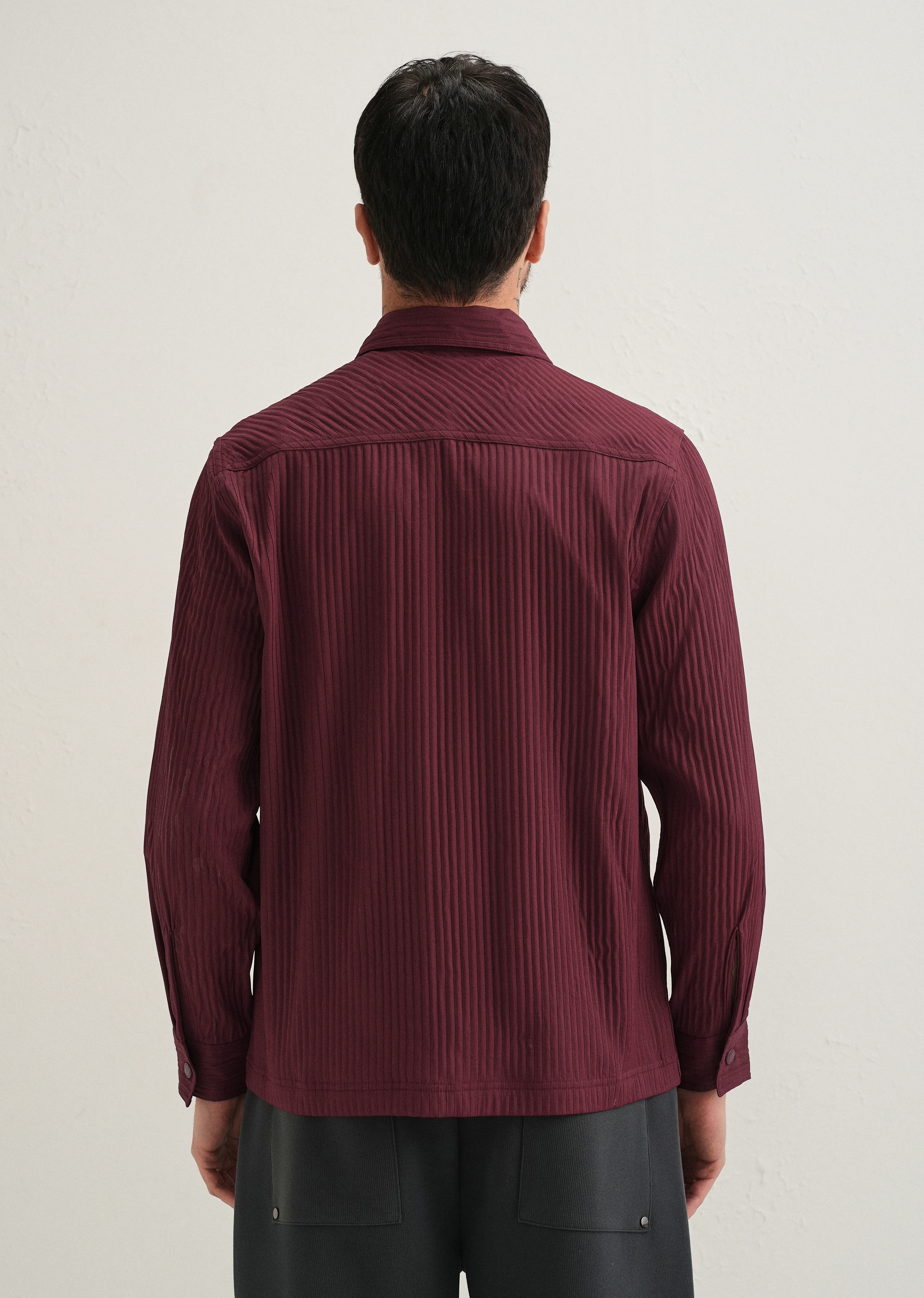 Wine Textured Utility Shacket - Image 5