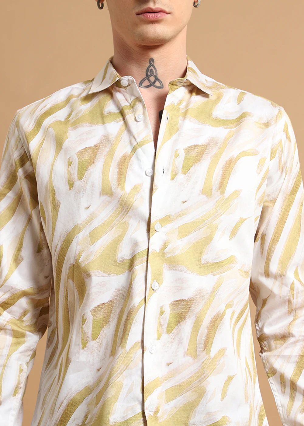 Yellow Marble Printed shirt - Image 3