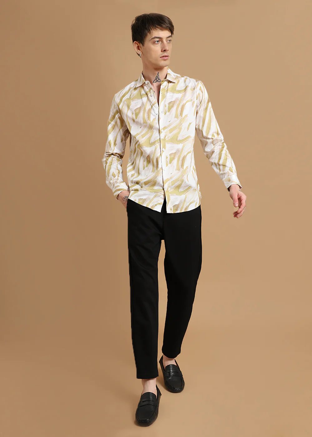 Yellow Marble Printed shirt - Image 8