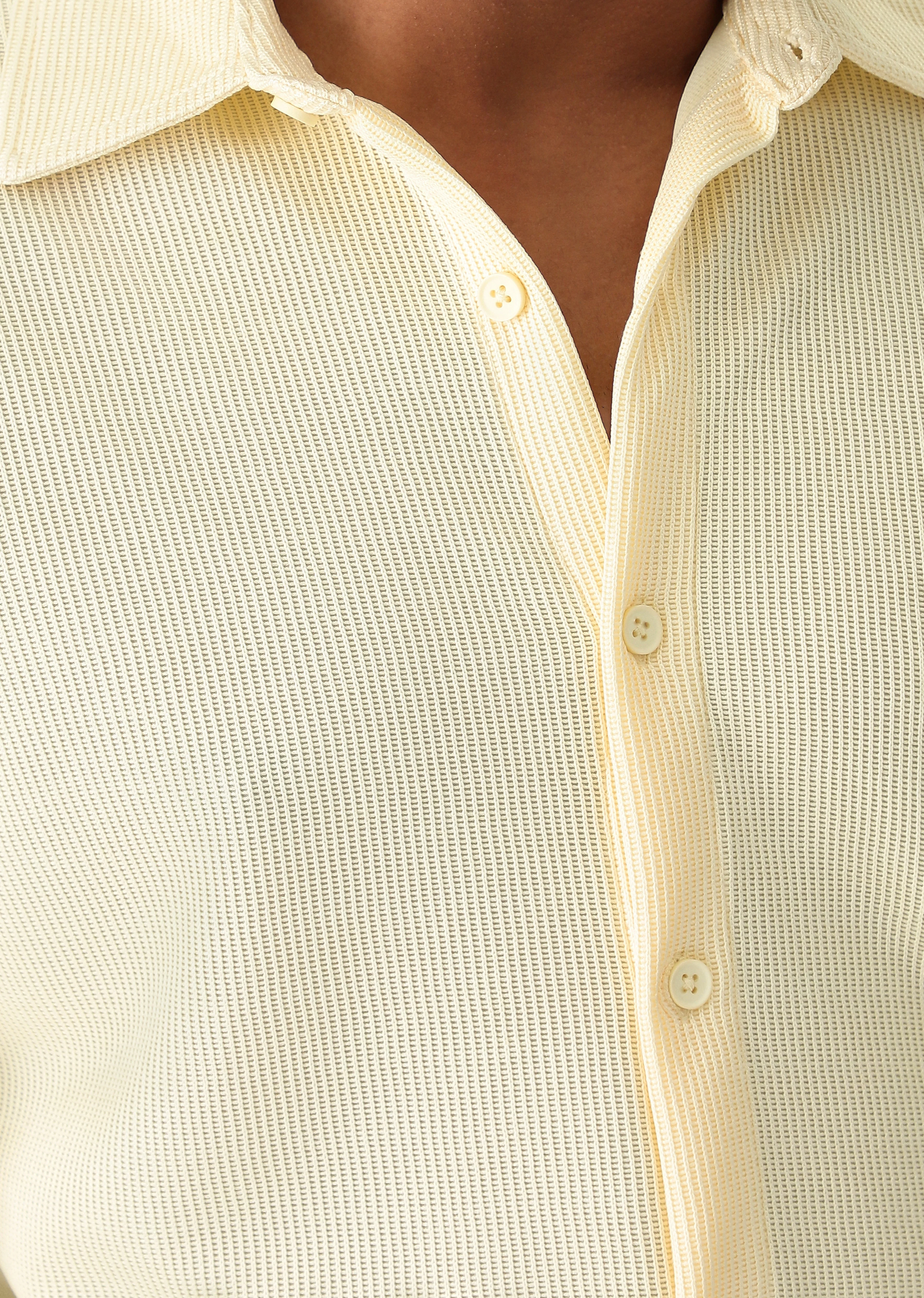 Yellow Plain Knitted Shirt - Image 5