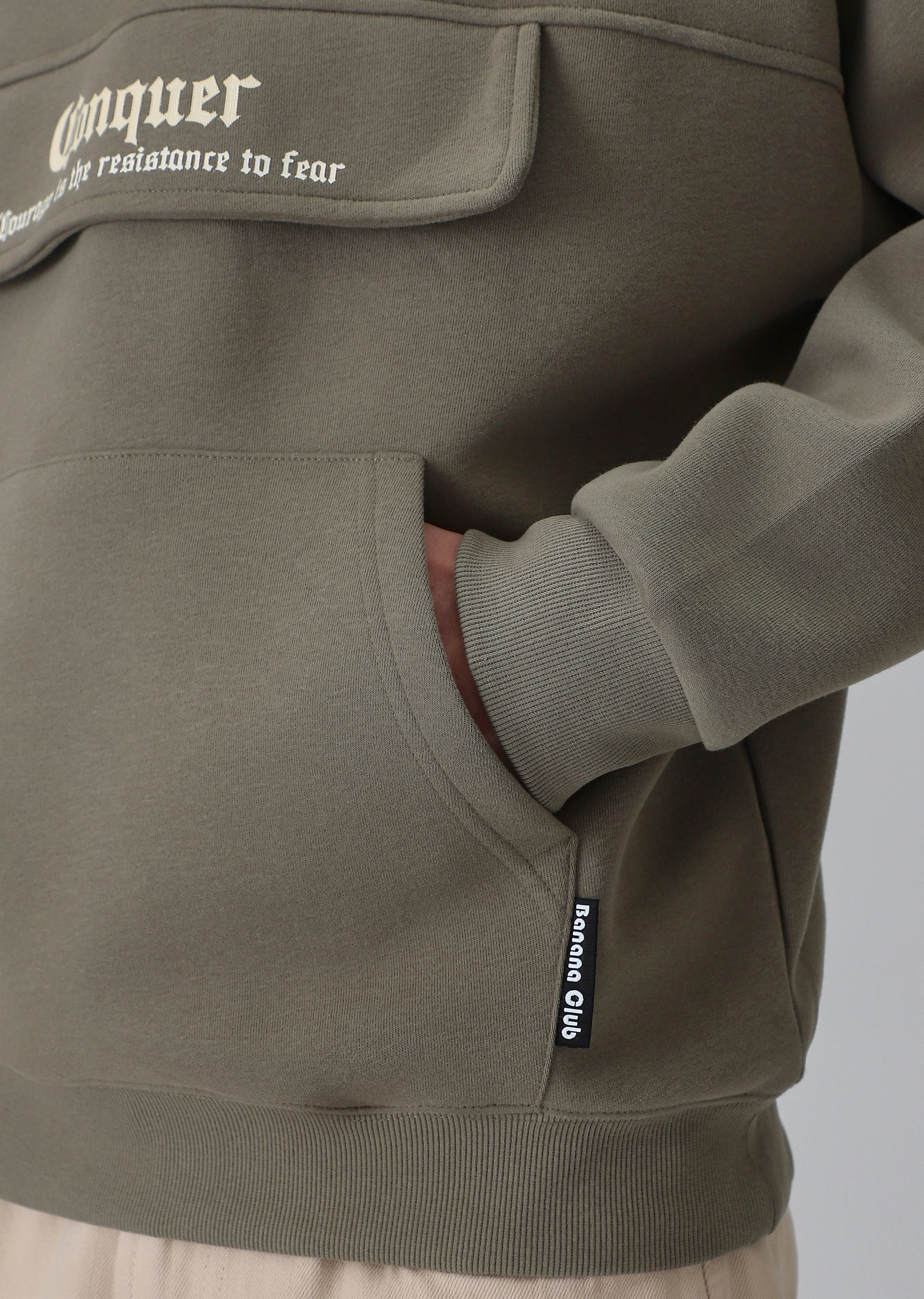 Zipper Style Olive Hoodie - Image 5